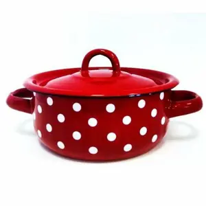 Toro Smaltovaný hrnec s poklicí Puntík, 1,5 l, 1,5 l