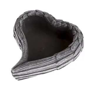 Pietní dekorace Betonový květináč Srdce, 17,5 x 6,5 x 16 cm