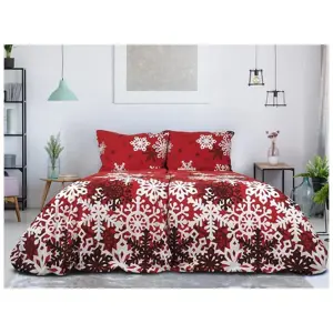 B.E.S. Petrovice Flanelové povlečení Červená zimní pohádka, 140 x 200 cm, 70 x 90 cm