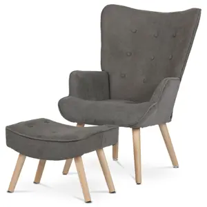 Křeslo ušák s podnožkou LAN2, hnědá