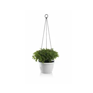 Gardenico Samozavlažovací závěsný květináč Marina bílá, pr. 25 cm, pr. 25 cm
