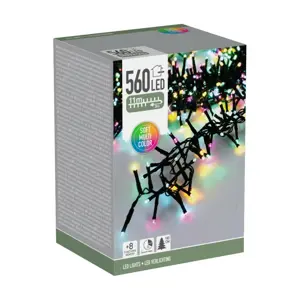Venkovní světelný řetěz Macaron, 11 m, 560 LED, barvy (zelená, oranžová, modrá, růžová),časovač,IP44, 11 m