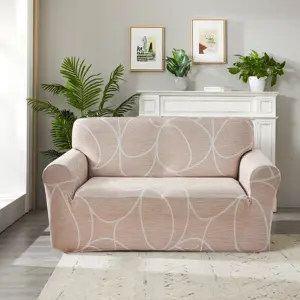 4Home Napínací potah na sedačku Abstract béžová, 190-230 cm + povlak na polštářek zdarma, 190-230 cm