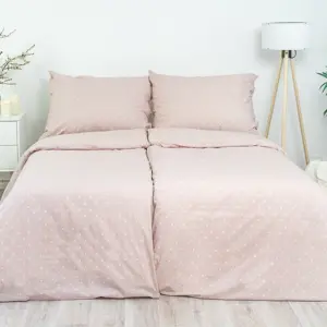 Stanex Bavlněné povlečení Růžový puntík, 140 x 220 cm, 70 x 90 cm