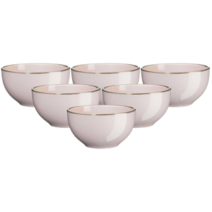 Mäser Polévková miska Metallic RIM Pink, 18,6 cm, 6 ks