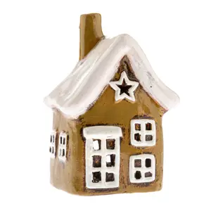 Keramický svícen na svíčku Domek, 14 cm, 14 cm