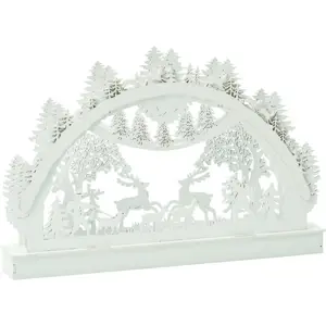 Vánoční LED dekorace Zimní les, 29x4,5x19cm, 6 LED, teplá bílá