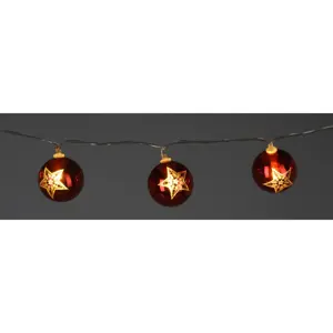 Světelný vánoční řetěz Stars, 120 cm, 10 LED, barva měď, na baterie