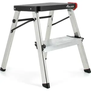 Rolser Domácí skládací schůdky Taburete, 2 extra široké stupně, černá