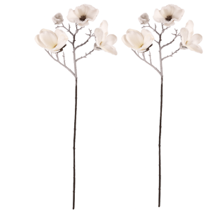 Sada květin Magnolie, 2 ks, bílá se zasněžením