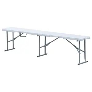 Autronic Zahradní lavice, kov, plast, bílá, AZ-K1001 WT