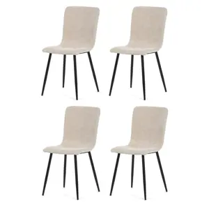 Sada jídelních polstrovaných židlí 4 ks, béžová, 42 x 88 x 52 cm