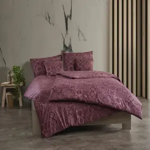 Kvalitex Bavlněné povlečení Tokyo vínová, 200 x 200 cm, 2 ks 70 x 90 cm