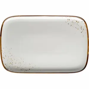 Mäser Obdélníkový tác Pintar White hnědé tečky 30 x 20 x 2 cm, L