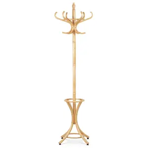 Dřevěný masivní věšák přírodní, 186 cm