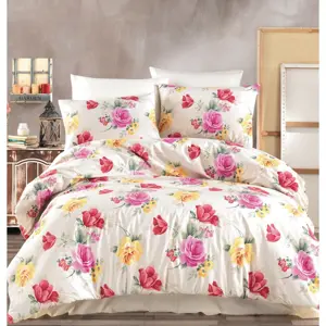 BedTex Bavlněné povlečení Tulip smetanová, 220 x 200 cm, 2 ks 70 x 90 cm