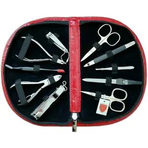 Kellermann dámská sada na manikúru 5224 P N vzor pštrosí kůže, červená