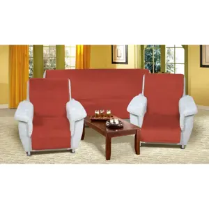 Bellatex Přehozy na sedací soupravu Korall micro terrakota, 150 x 200 cm, 2ks 65 x 150 cm