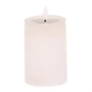 Svíčka s LED osvětl. a časovačem, bílá, parafín, 13 cm