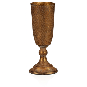 Kovový kalich úzký, zlatá, 10 x 10 x 30 cm