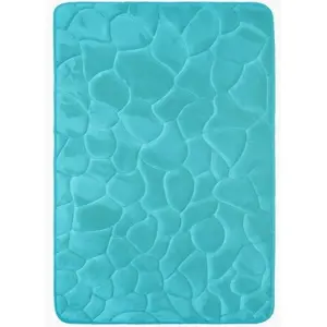 VOPI Koupelnová předložka s paměťovou pěnou Kameny tyrkysová, 40 x 50 cm