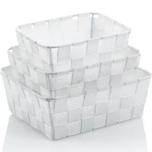 Kela 3dílná sada úložných košíků Alvaro, bílá