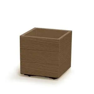 Květináč MADERA SQUARE ECO WOOD 38,5 cm, hnědá, L