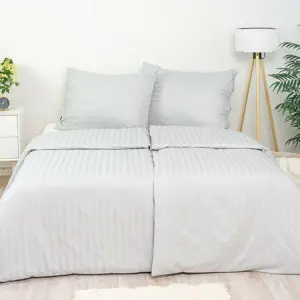 Stanex Povlečení atlas grádl světle šedá, 140 x 220 cm, 70 x 90 cm