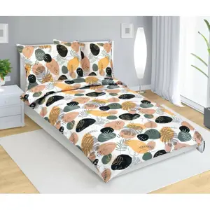 Bellatex Bavlněné povlečení Oblázek hořčicová, 140 x 200 cm, 70 x 90 cm, 140 x 200 cm, 70 x 90 cm