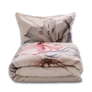 Povlečení ze směsi bavlny a lnu Lilie, 160 x 200 cm, 2 ks 70 x 80 cm