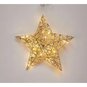 Vánoční svítící hvězda Champagne, 30 x 30 cm, 20 micro LED, na baterie