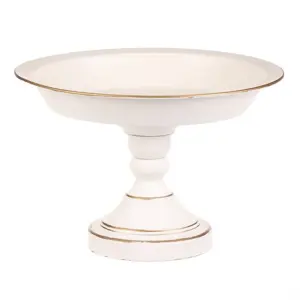 Aranžovací kovová mísa na stojanu 20 cm, bílá, 20 CM