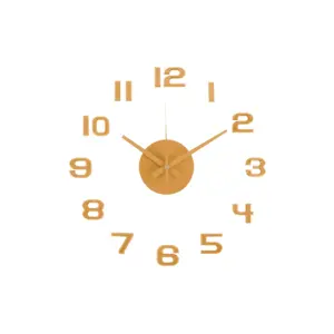 Karlsson  6001YE designové samolepicí hodiny žlutá, pr. 40 cm