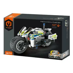 Stavebnice iM.MASTER policejní motorka na zpětné natažení, 193 dílků
