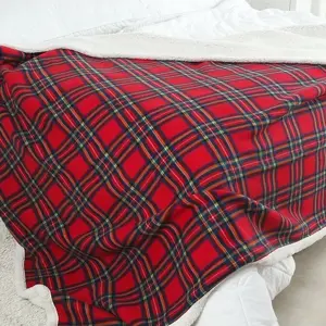 B.E.S. Petrovice Beránková deka Buffalo Káro červeno-zelená, 150 x 200 cm