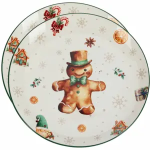 Sada 2 porcelánových mělkých talířů Gingerbread 27 cm