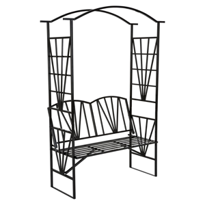 Zahradní lavička s pergolou HAIFA, černá