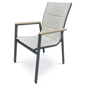 Autronic Zahradní židle, hliník, textil, béžová, AZC-S1110 BK