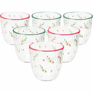 Sada 6 vánočních sklenic Xmas Leaves 295 ml
