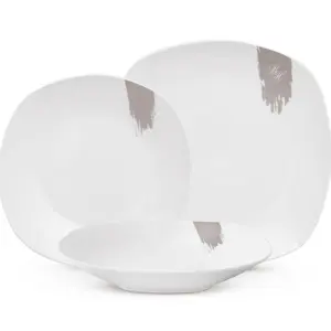 BerlingerHaus 18dílná sada talířů Taupe, bílá-šedá