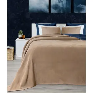 Deka Twin hnědá & modrá, 200 x 220 cm