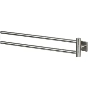 Spirella Dvojitý nástěnný držák na ručníky Nyo 45,5 x 5 cm, kartáčovaný nerez