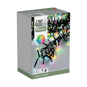 Venkovní světelný řetěz Macaron, 8 m, 400 LED, barvy (zelená, oranžová, modrá, růžová), časovač,IP44, 8 m