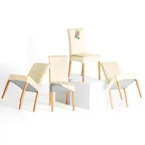 Restilo Napínací potah na židli Sento krémová, 48 x 48 x 58 + 10 cm, sada 4 ks