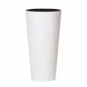 Květináč TUBUS SLIM s vkladem 30 cm, bílá matná, 30 cm
