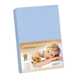 Bellatex Jersey prostěradlo s elastanem modrá, 180 x 200 cm