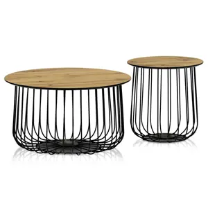 Sada konferenčních stolků, divoký dub, 2 ks