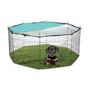 Aldotrade Ohrádka pro drobná zvířata včetně sítě se sluneční clonou, 8 panelů 56 x 57 cm