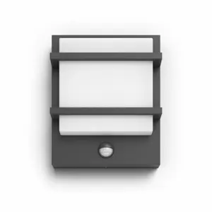 Philips Petronia UltraEfficient venkovní nástěnné svítidlo se senzorem LED 3,8W 2700K, antracitová