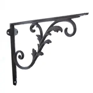 Litinová konzole pod poličku Mensola černá, 20 x 27 cm